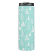 Blauwgroen kerstboompatroon#6 ID1009 Thermosbeker (Achterkant)