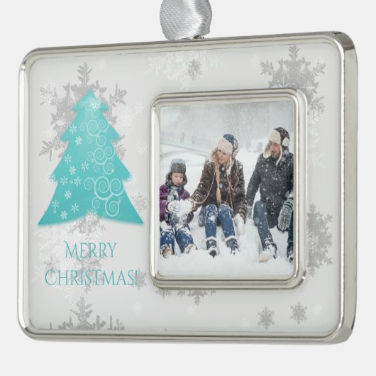 Blauwgroen kerstboomvormig Ornament (Links)