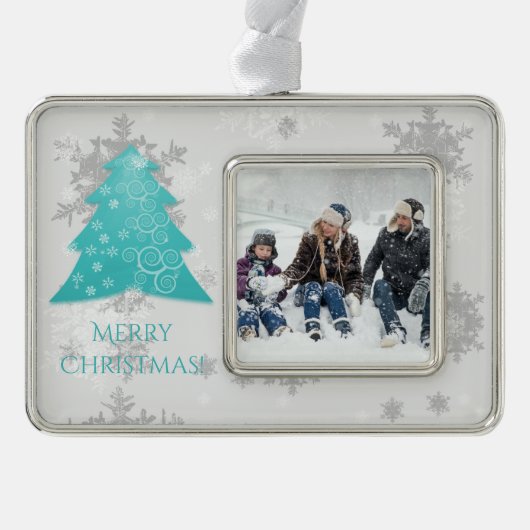 Blauwgroen kerstboomvormig Ornament (Voorkant)