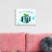 Blauwgroen kerstcadeau — Afdrukken (Insitu (Woonkamer))