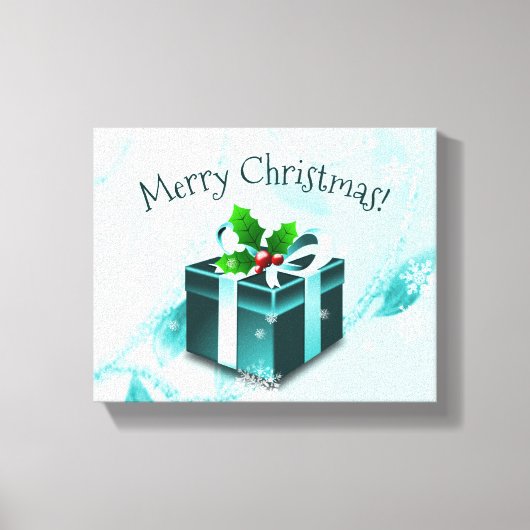 Blauwgroen kerstcadeau — Afdrukken (Voorkant)