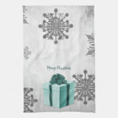 Blauwgroen kerstcadeaukeukenhanddoek voor kerstcad theedoek (Verticaal)