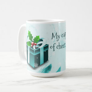Blauwgroen kerstcadeaukoffie Mok