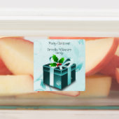 Blauwgroen kerstcadeaulabel labels (Aangebracht)