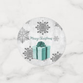 Blauwgroen kerstcadeautafel Confetti (Kleine voorkant)