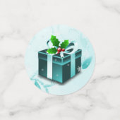 Blauwgroen kerstcadeautafel Confetti (Kleine voorkant)