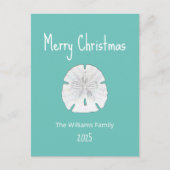 Blauwgroen kerstdagen met tropische beugel feestdagenkaart (Voorkant)