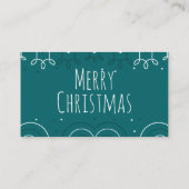 Blauwgroen kerstfeest plaatskaartje (Achterkant)