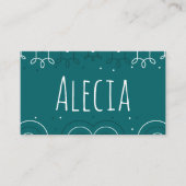 Blauwgroen kerstfeest plaatskaartje (Voorkant)