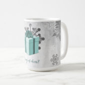 Blauwgroen kerstfeestdag Mok (Voorkant rechts)