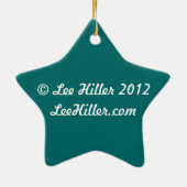 Blauwgroen kerstfeestdag Poinsettia Keramisch Ornament (Achterkant)