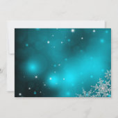 Blauwgroen kerstfeestdag voor kristalsnowflake kaart (Achterkant)