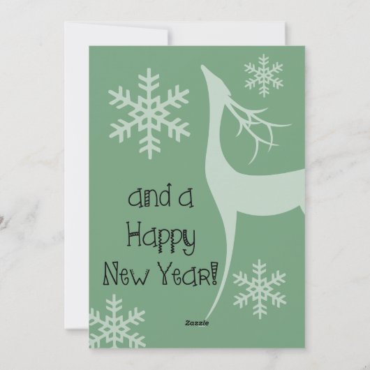 Blauwgroen kerstfoto feestdag Kaart (Achterkant)