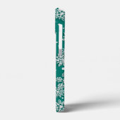 Blauwgroen kerstgroen sneeuwvlokpatroon Case-Mate iPhone case (Achterkant / Links)