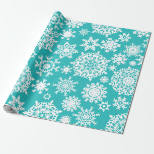 Blauwgroen kerstinpakpapier voor snowflake patrone cadeaupapier