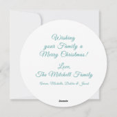 Blauwgroen kerstkaart op maat (Achterkant)