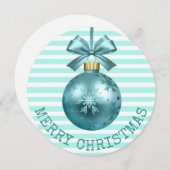 Blauwgroen kerstkaart op maat (Voorkant / Achterkant)