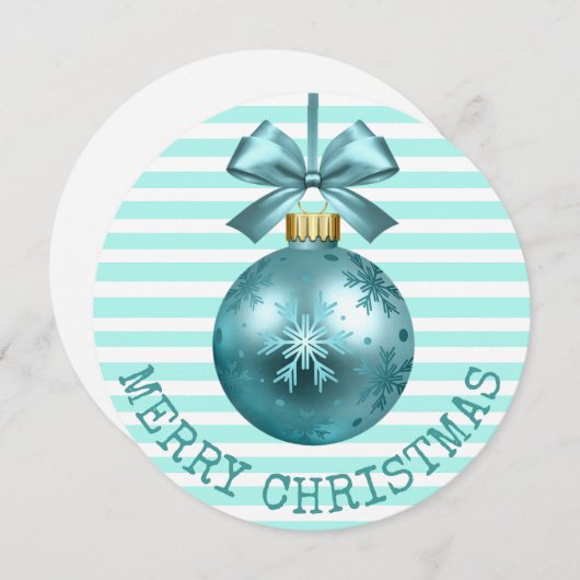 Blauwgroen kerstkaart op maat (Voorkant / Achterkant)