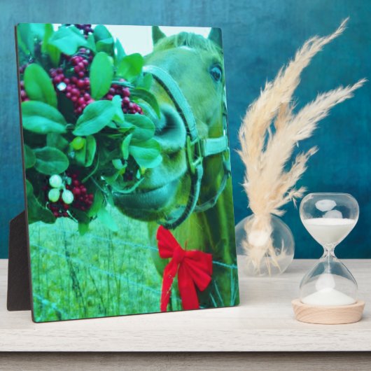 Blauwgroen kerstmannetje fotoplaat (Zijkant)