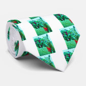 Blauwgroen kerstmannetje stropdas (Opgerold)