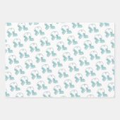 Blauwgroen Kerstmis, Ice-Schaatsen en -Petten Inpakpapier Vel (Voorkant 2)