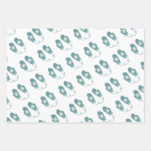 Blauwgroen Kerstmis, Ice-Schaatsen en -Petten Inpakpapier Vel (Voorkant)