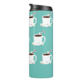 Blauwgroen kerstmis met de naam "Cute Hot Chocolat Thermosbeker (Geroteerd rechts)
