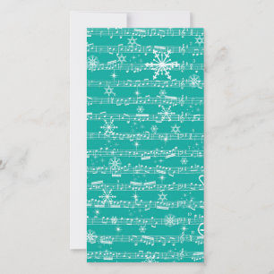  Blauwgroen Kerstmis Muziekblad Feestdagenkaart