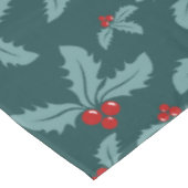 Blauwgroen kerstontwerp voor Red Holly en Berries Tafelkleed (Gekanteld)