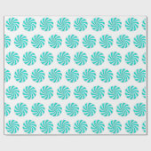 Blauwgroen kerstpapier met hard Snoep Cadeaupapier (Vlak)