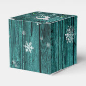 Blauwgroen kerstrendierenkast bedankdoosjes (Voorkant Zijde)