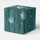 Blauwgroen kerstrendierenkast bedankdoosjes (Achterkant)