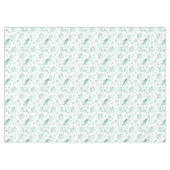 Blauwgroen kerstsmidsvlokken en rendieren tafelkleed (Voorkant (Horizontaal))