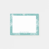 Blauwgroen kerstsnowflakes Aangepaste notities Post-it® Notes (Voorkant)