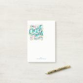 Blauwgroen  kersttypografie ID441 Post-it® Notes (Op bureau)