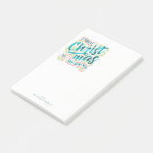 Blauwgroen  kersttypografie ID441 Post-it® Notes (Schuin)