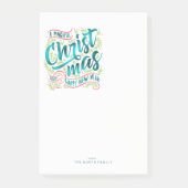 Blauwgroen  kersttypografie ID441 Post-it® Notes (Voorkant)