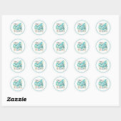 Blauwgroen kersttypografie Ronde ID441 Sticker (Vel)