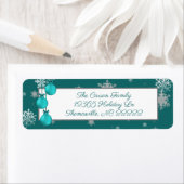 Blauwgroen kerstversiering - Adreslabel Etiket (Insitu)