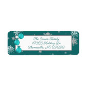 Blauwgroen kerstversiering - Adreslabel Etiket (Voorkant)
