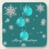 Blauwgroen kerstversiering Beverage Coaster Bier Onderzetter (Voorkant)