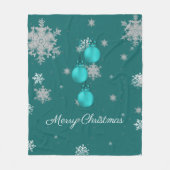 Blauwgroen kerstversiering Fleece Blanket (Voorkant)