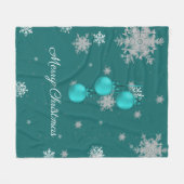 Blauwgroen kerstversiering Fleece Blanket (Voorkant (Horizontaal))