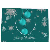 Blauwgroen kerstversiering Gift Bag Groot Cadeauzakje (Achterkant)