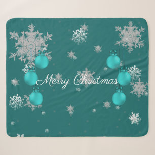 Blauwgroen kerstversiering Sherpa Blanket Deken