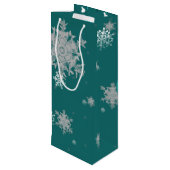 Blauwgroen kerstversiering Wine Gift Bag Wijn Cadeautas (Achterkant Gekanteld)