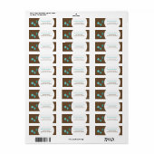 Blauwgroen Kerstversieringen Adres Etiket (Full Sheet)