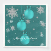 Blauwgroen kerstversierpapier Napkin Servet (Voorkant)