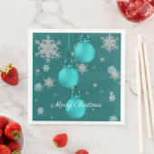 Blauwgroen kerstversierpapier Napkin Servet (Insitu)