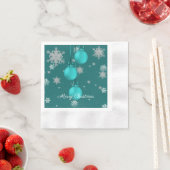 Blauwgroen kerstversierpapier Napkin Servet (Insitu)